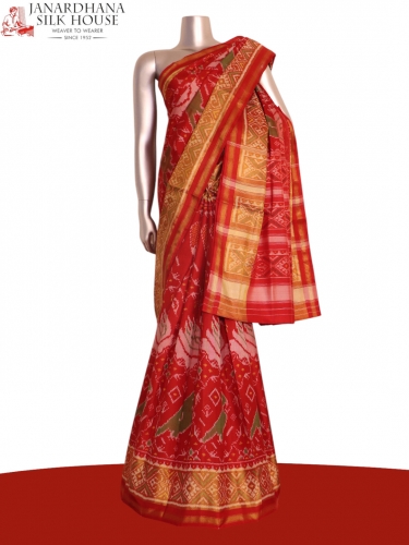 Pure Handloom Patola Ikat Silk Saree